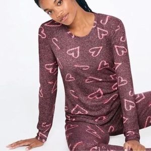 NEW Victoria’s Secret Vs Pink pj top candy cane small NWT
